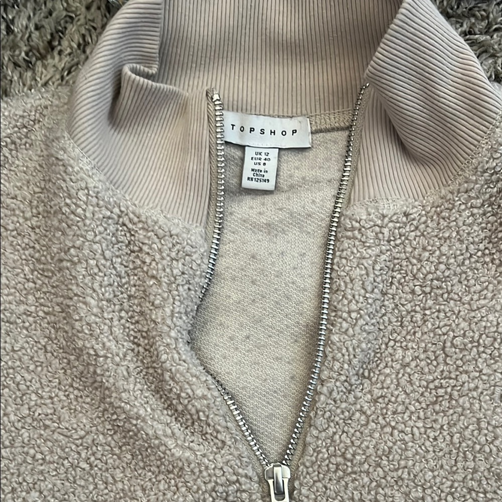 Cozy Beige Quarter-Zip Sweater - Picture 6 of 10